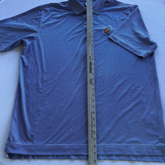 FootJoy‎ Blue Houndstooth Golf Polo Shirt XL Quail Hollow Club Embroidered Logo - Picture 7 of 11